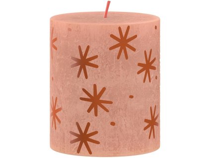 Sviečka Bolsius Rustic, valcová, vianočná, Creamy Caramel, 80/68 mm