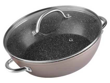 Hrniec MagicHome Coffee Brown Line, plytký, 26 cm, 2,8 lit., s pokrievkou, pekáč  do rúry