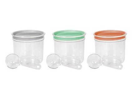 Dóza Curver® DRY FOOD, 1000 ml, s odmerkou, mix farieb mint/sivá/broskyňová, 13x12 cm