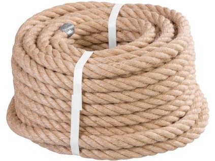 Lano Strend Pro Premium, jutové, prírodné, 16 mm, stáčané, L-20 m