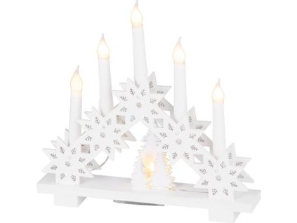 Svietnik MagicHome Vianoce, 6x LED teplá biela, 2xAA, interiér, 32x5x30,5 cm