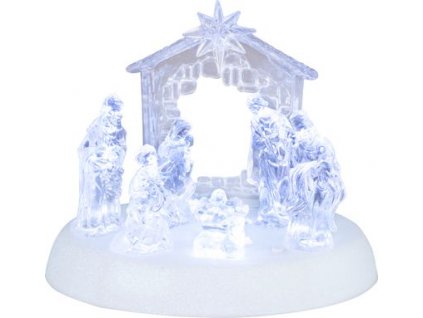 Dekorácia MagicHome Vianoce, betlehem, 7x LED, 3xAAA, akryl, 19,5x14x17,5 cm