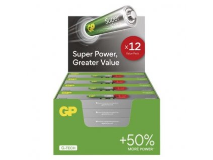 Alkalická batéria GP Super LR03 (AAA), 288 ks, display box