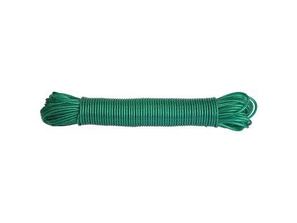 Šnúra na prádlo ROPE PVC WiCo L-30 m/4 mm, oceľové jadro, zelená