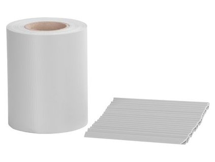 Páska Strend Pro EUROSTANDARD, 190 mm, L-35 m, tieniaca, sivá, krycia, na plotové panely, s 20 klipsami, PVC, RAL7040