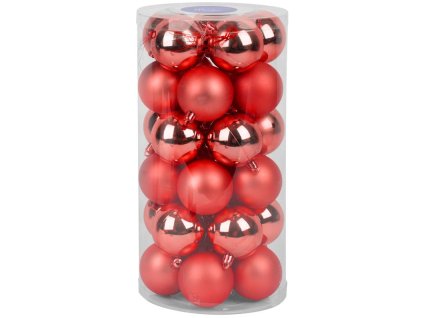 Gule MagicHome Vianoce, 30 ks, 6 cm, červené, mix, na vianočný stromček