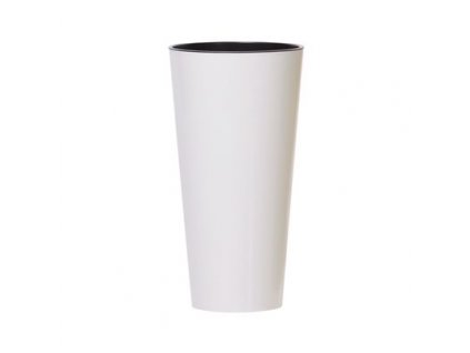 Květináč s vložkou TUBUS Slim Shine 250x476 mm, bílý
