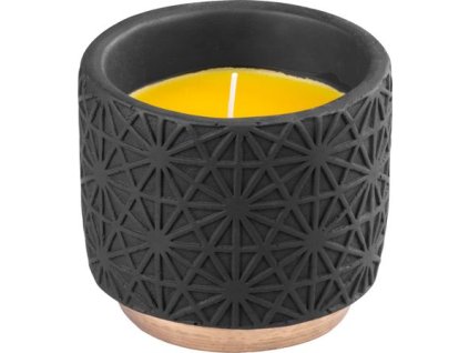 Sviečka Citronella, čierna, repelentná, v dekoračnom kvetináči, 200 g, 110x100 mm