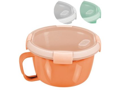 Dóza Curver® 900 ml, s uškom, mix farieb mint/sivá/broskyňová, 17x10 cm