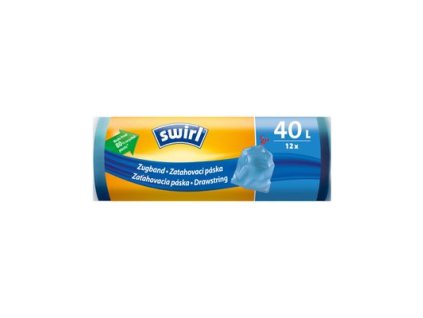 Vrecia Swirl, na odpad, zaťahovacie, modré, 40 lit., 12 ks