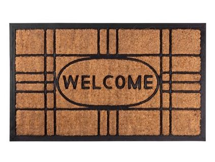 Rohožka MagicHome RBC 196, pred dvere, Welcome, 45x75 cm, guma/kokos
