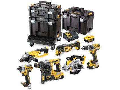 DEWALT DCK654P3T KOMBO SADA 18V 3x5,0Ah (DCD796+DCF887+DCS391+DCS355+DCH273+DCG412) 3xTstak 2xVI 1xII Podvozek