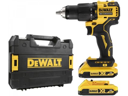 DeWALT DCD709D2T príklepová vŕtačka 18V XR Atomic, 65 Nm, 2x 2,0Ah batéria, kufor Tstak