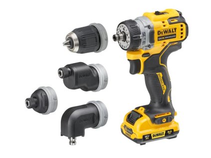 DEWALT DCD703L2T Vrtačka s multifunkční hlavou 12V, 2 x 3,0Ah, kufr Tstak