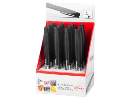 Značkovač Strend Pro Thin, tenký, čierny, Sellbox 12 ks