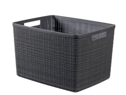 Kôš Curver® JUTE L, 20 lit., tmavý sivý, 28x36x23 cm
