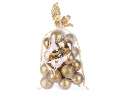 Gule MagicHome Vianoce, 20 ks, 6 cm, zlaté, na vianočný stromček