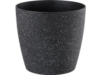 Květináč Strend Pro Stone, 28x26 cm, černý, efekt kamene