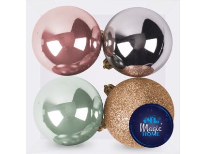 Gule MagicHome Vianoce, 4 ks, mix, na vianočný stromček, 10 cm