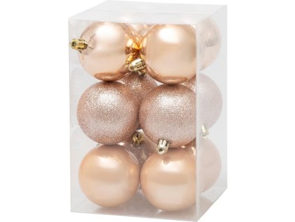 Gule MagicHome Vianoce, 12 ks, ružové zlato, na vianočný stromček, 6 cm