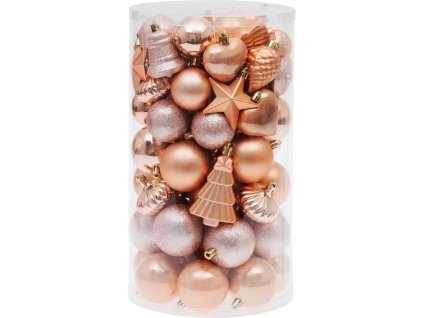 Gule MagicHome Vianoce, sada, 65 ks, ružové zlato, mix, na vianočný stromček