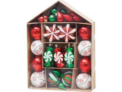 Gule MagicHome Vianoce, sada, 32 ks, červená-zelená-biela, mix, na vianočný stromček