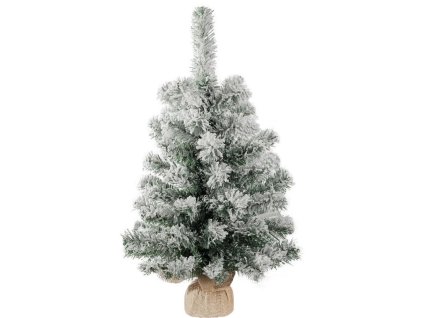 Stromček MagicHome Vianoce Snowy, jedľa v jute, zasnežený, 60 cm