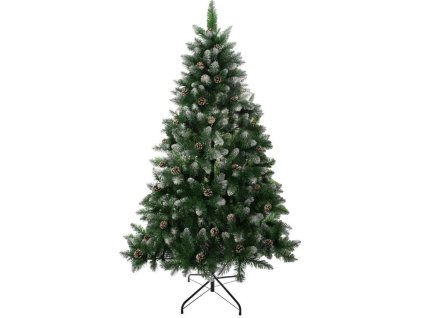 Stromček MagicHome Vianoce Albero, jedľa, zasnežené konce, so šiškami, 180 cm