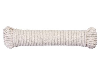 Šnúra na prádlo Cloth-Line L-20 m/4 mm, Bavlna, biela