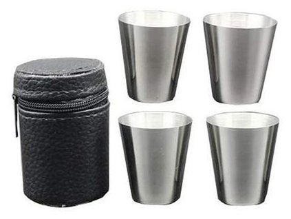 Štamperlíky MagicHome, sada, nerez, v koženkovom puzdre, 4x30 ml