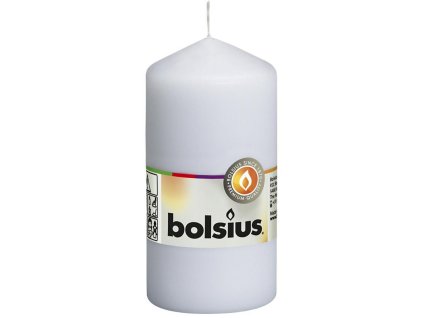 Sviečka Bolsius Pillar valcová, Vianoce, 120/60 mm, biela