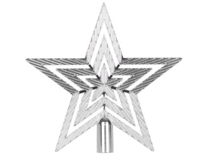 Ozdoba MagicHome Vianoce, 1 ks, 19,5 cm, hviezda, strieborná, na vianočný stromček