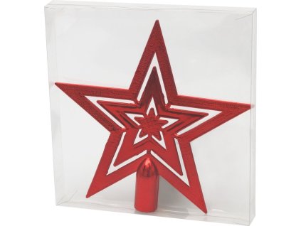 Ozdoba MagicHome Vianoce, 1 ks, 20 cm, hviezda, červená, na vianočný stromček