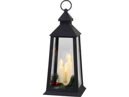 Lampáš MagicHome Vianoce, plast, čierny, 3xLED žltá, 14x14x35 cm, 3xAAA