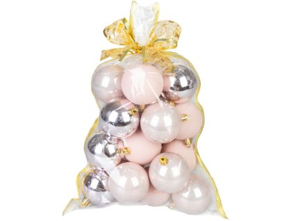 Gule MagicHome Vianoce, sada, 20 ks, ružové, na vianočný stromček, 6 cm