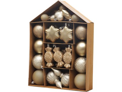 Gule MagicHome Vianoce, sada, 32 ks, šampaň, mix, na vianočný stromček