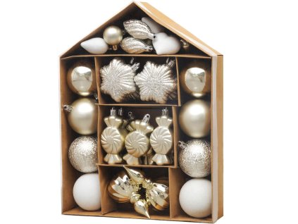 Gule MagicHome Vianoce, sada, 32 ks, béžové, mix, na vianočný stromček