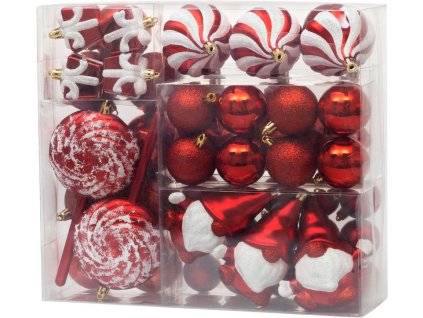 Gule MagicHome Vianoce, sada, 47 ks, červené, mix, na vianočný stromček