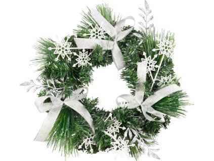 Veniec MagicHome Vianoce, prírodný, s mašľami, 35 cm