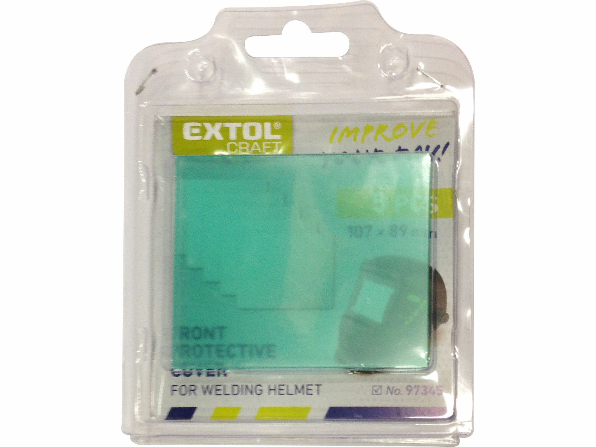 EXTOL CRAFT 97345A Kryt ochranný plastový 107x89mm, 5ks, pre zváraciu kuklu 97345