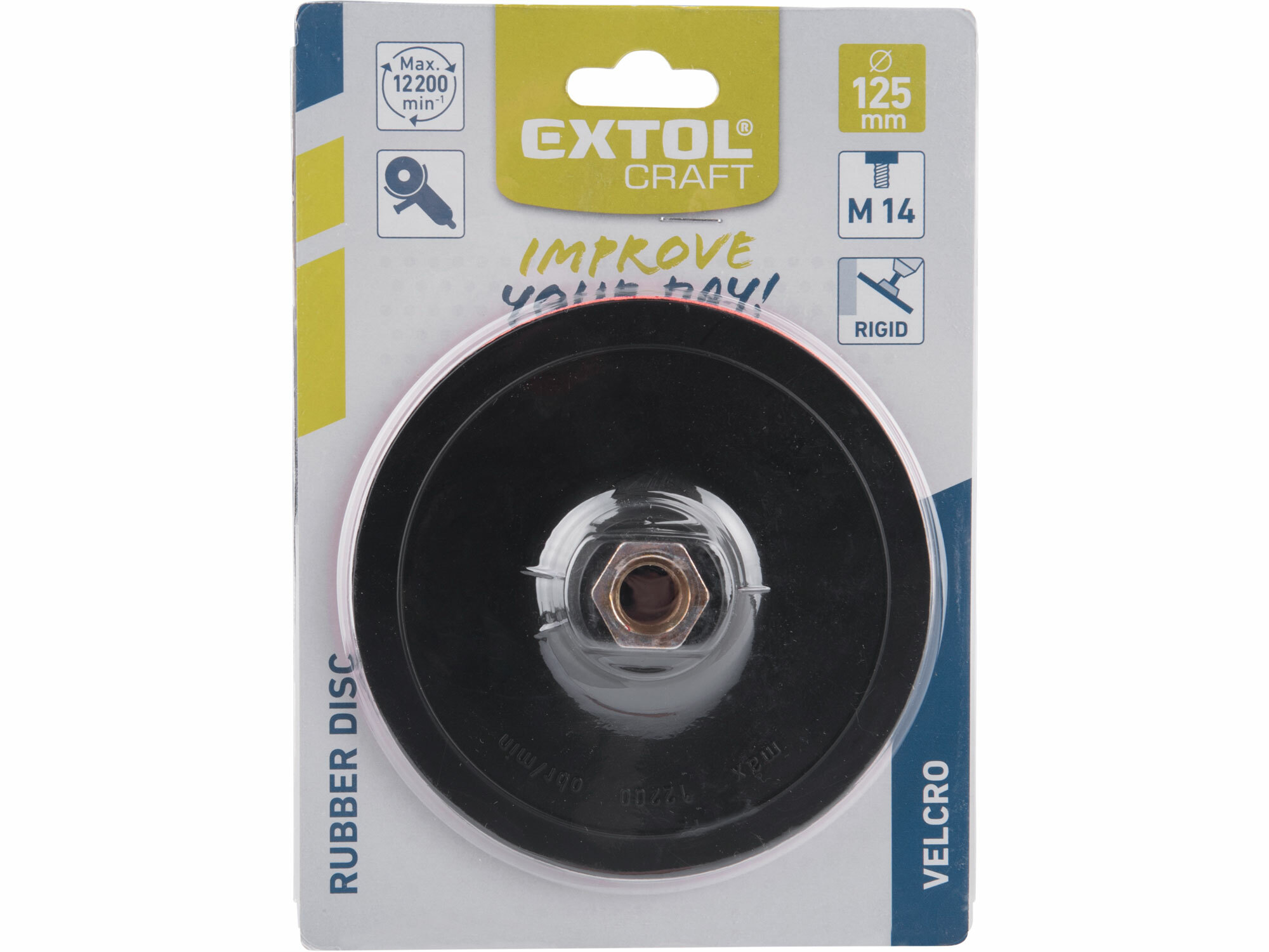 EXTOL CRAFT 108500 Tanier unášací so suchým zipsom pre uhlovú brúsku, Ø125mm