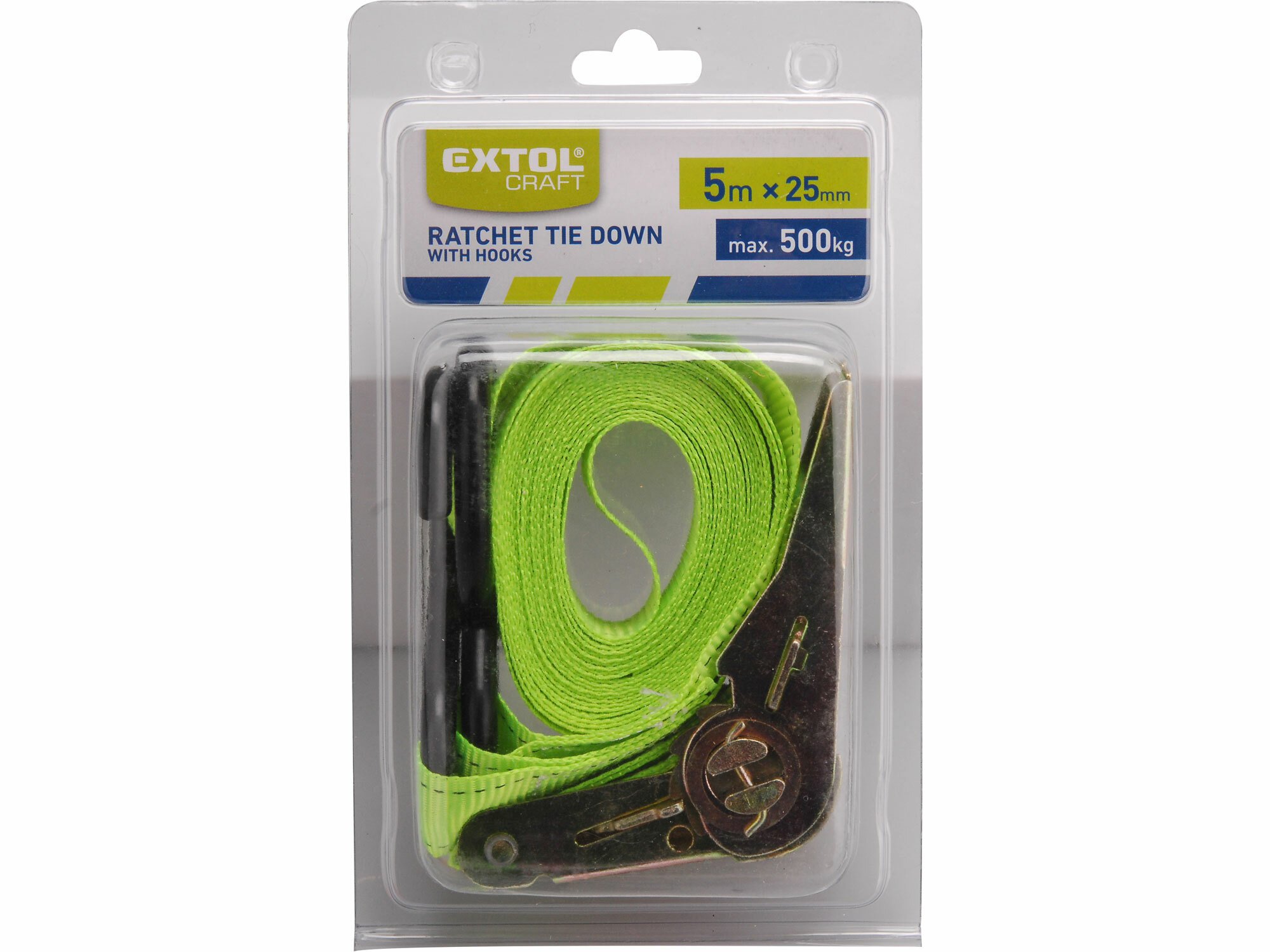 EXTOL CRAFT 96701 Pás sťahovací "gurtňa" s 2 hákmi, 5m x 25mm, max. 500kg