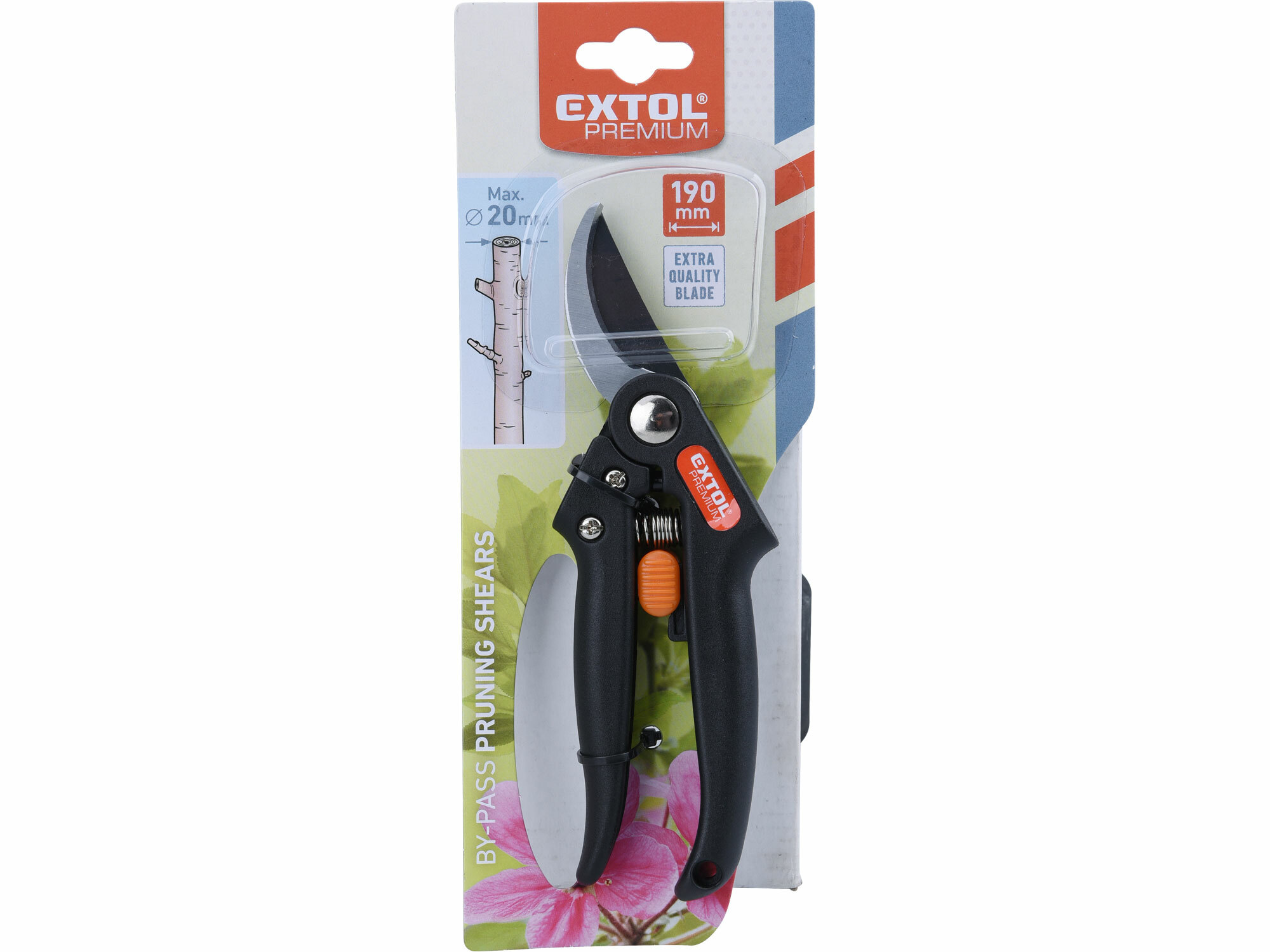 EXTOL PREMIUM 8872160 Nožnice záhradnícke, 190mm, nylonová rukoväť