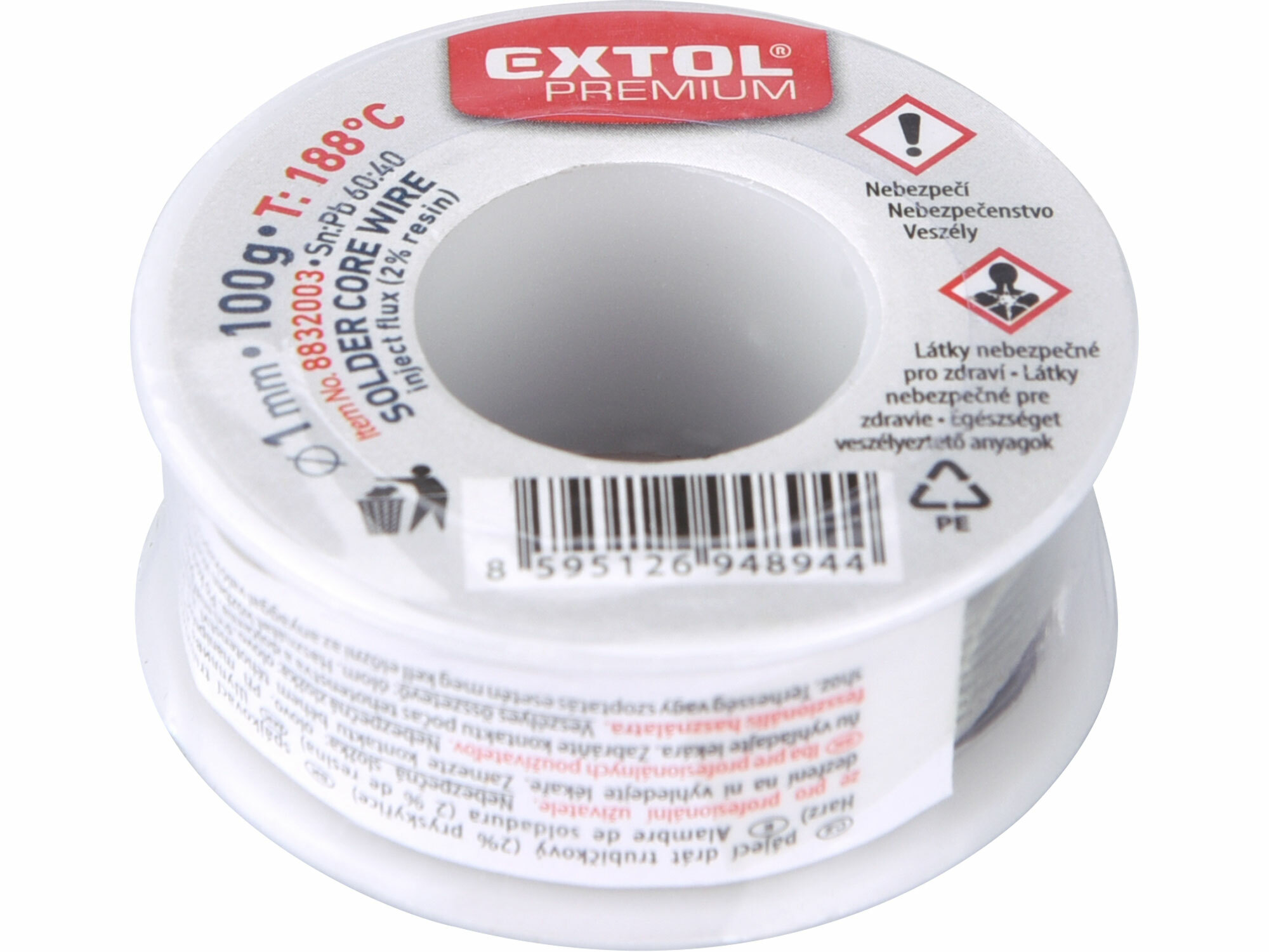EXTOL PREMIUM 8832003 Cín na spájkovanie Ø1mm, 100g