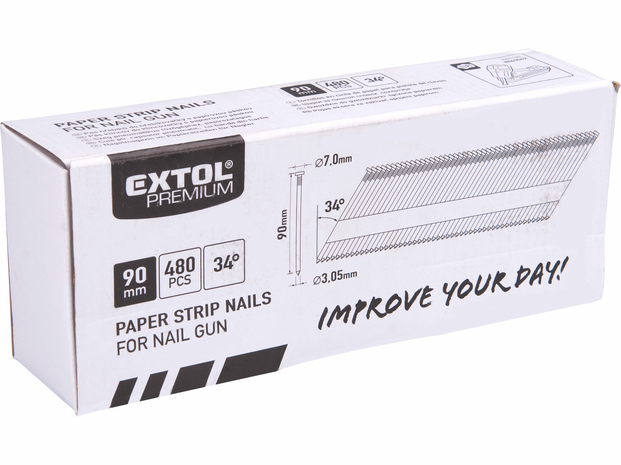 EXTOL PREMIUM 8862605 Klince do klincovačky vrúbkované 90xø3,05mm, 480ks