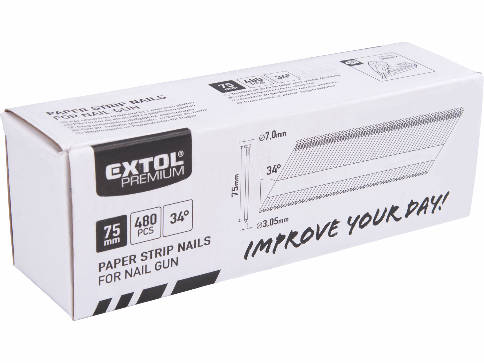 EXTOL PREMIUM 8862604 Klince do klincovačky vrúbkované 75xø3,05mm, 480ks