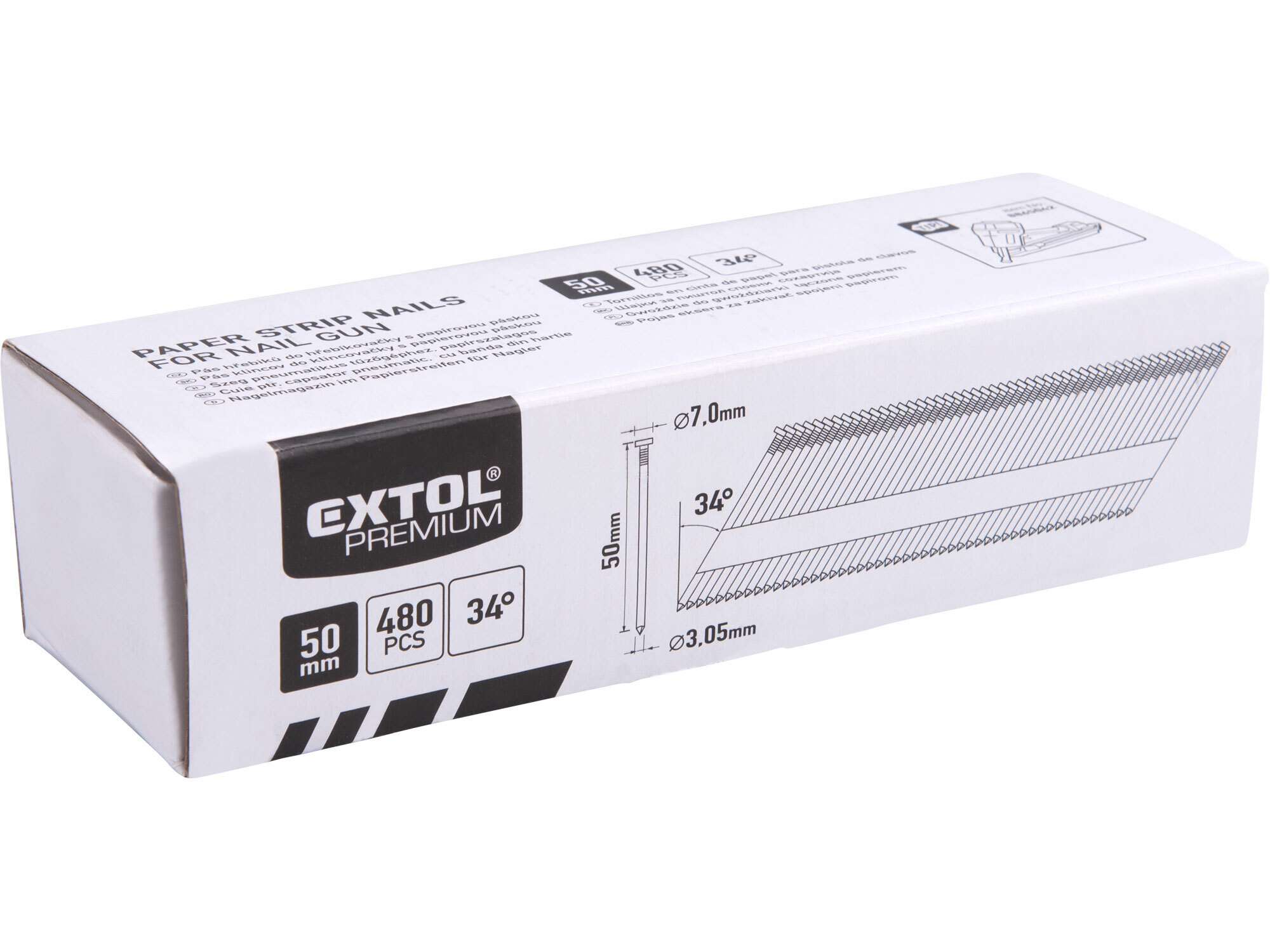 EXTOL PREMIUM 8862603 Klince do klincovačky vrúbkované 50xø3,05mm, 480ks
