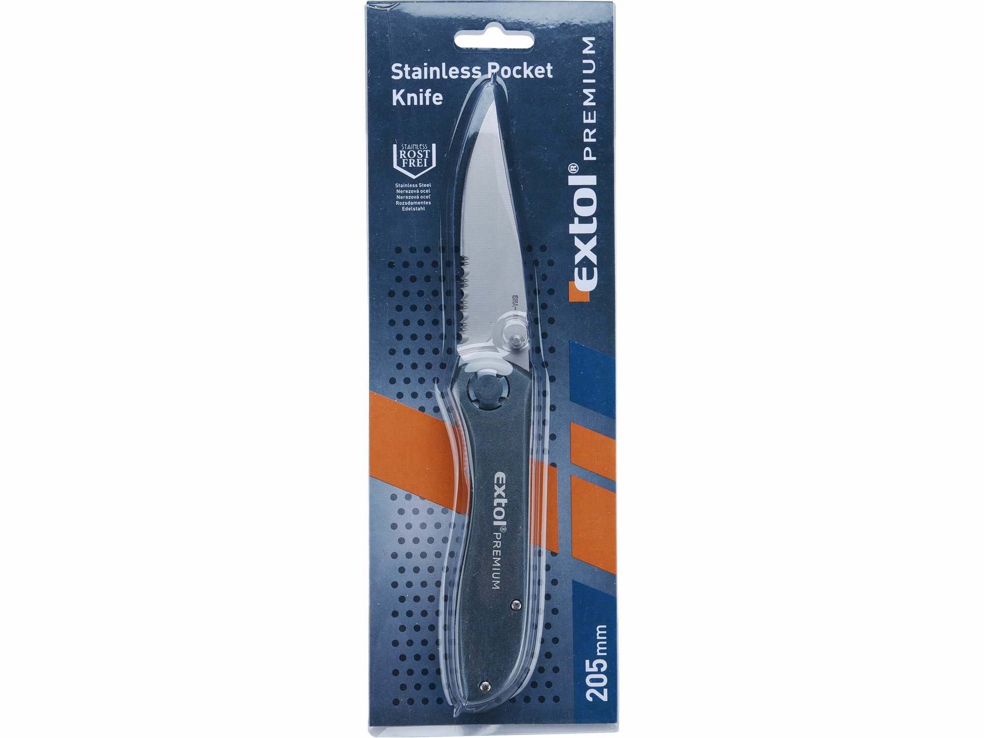 EXTOL PREMIUM 8855120 Nôž zatvárací s poistkou, 205/116mm