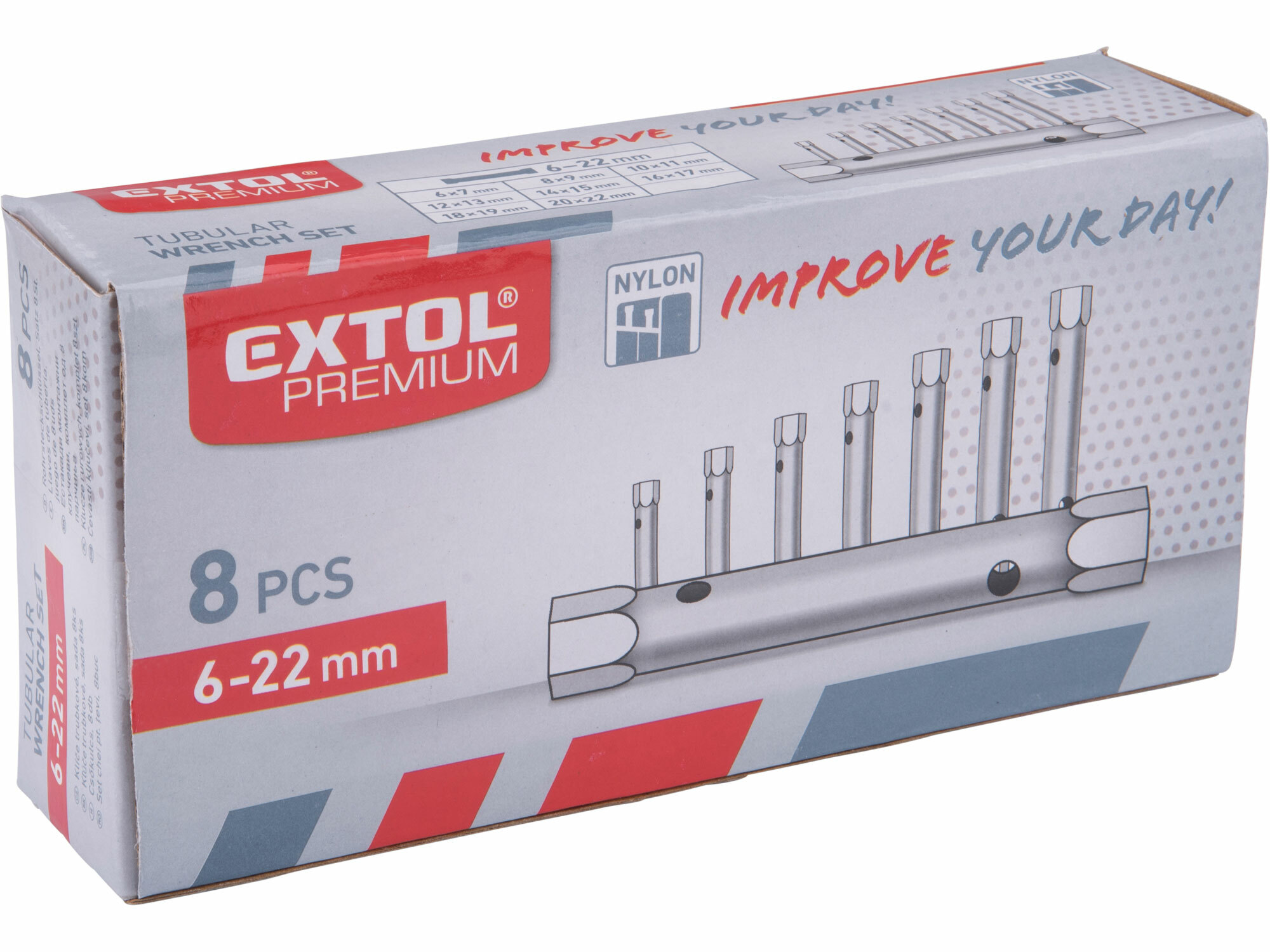 EXTOL PREMIUM 8816370 Kľúče rúrkové 6-22mm, sada 8ks