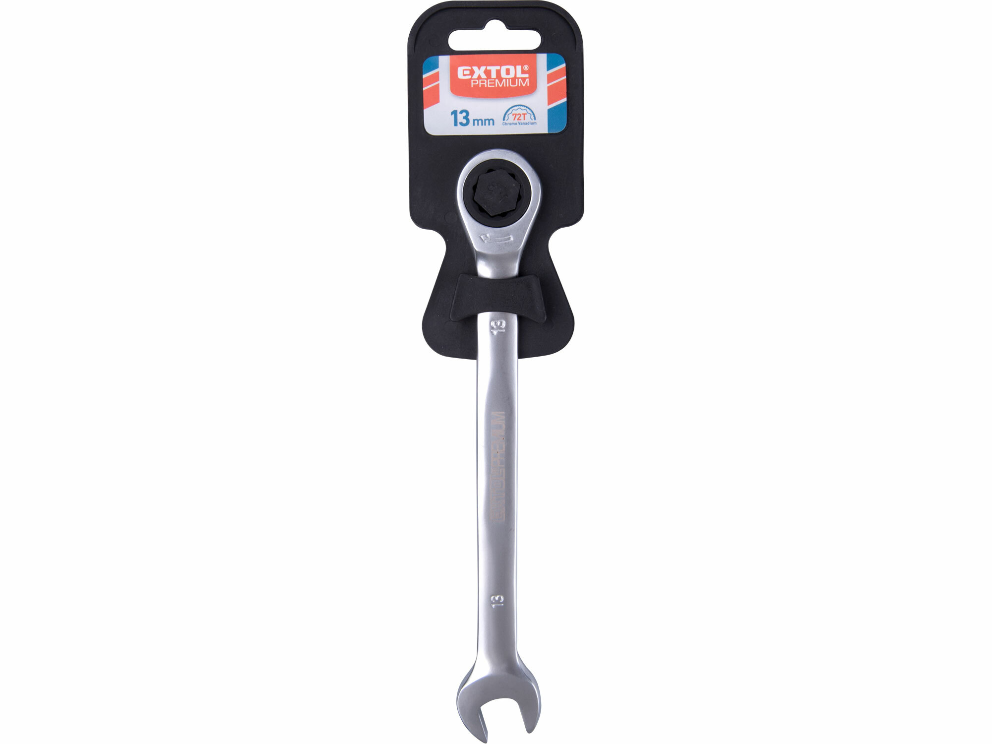 EXTOL PREMIUM 8816113 Kľúč očko-vidlicový, račňový, 72 zubov, 13mm